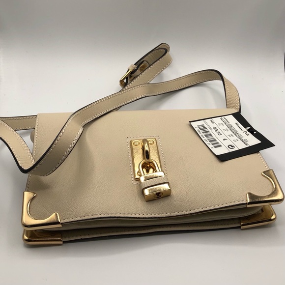 MASSIMO DUTTI CREAM LEATHER CROSSBODY - Picture 4 of 16